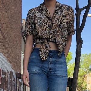 Animal Print Button-down